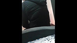 Step mom without panties under leggings get ripped and fucked by step son