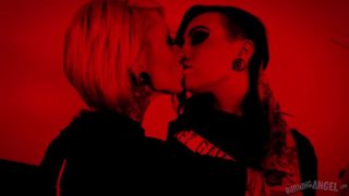 Sexy punk lesbians fool around passionately