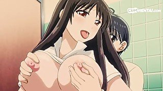 Your Cock Will Make Me Cum In The School Bathroom! - Hentai Porn