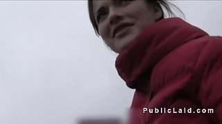 European amateur bangs in public by stranger