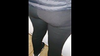 Step mom fucked through ripped leggings on Instagram by step son