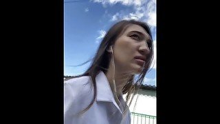 Russian whore is looking for someone to suck on the street