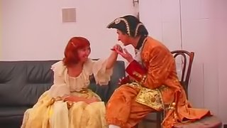 Mature redhead enjoys a wild doggy style humping in a cosplay clip