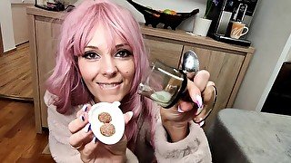 Fuck in FUR! Then eat cum in Chockolate egg Surprise! - For gourmets only!