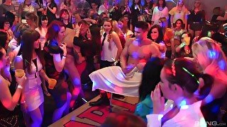 Sweet girls take turns at fucking with handsome guys at the party