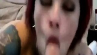 Tattooed punk POV blowjob