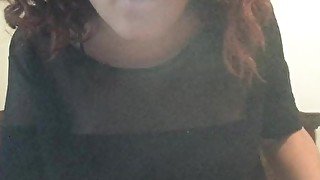 Smoking babe makes her tiny pussy cum