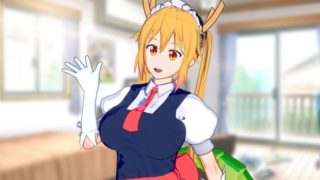 Anime Maid Tohru Cleans Your Dick