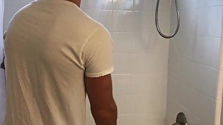 Calvin Banks  Hot shower rubdown SEE THROUGH UNDERWEAR