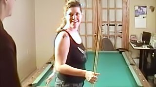 She loses a pool game and has to give up that pussy