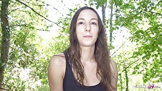 GERMAN SCOUT - Rough outdoor anal for virgin 18 teen Svetlana at real pickup casting