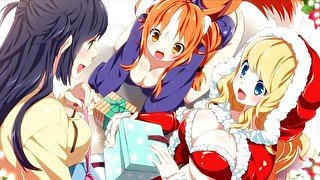 Hentai Threesome horny stepsisters open Christmas gifts got squirting orgasm anime hentai uncensored