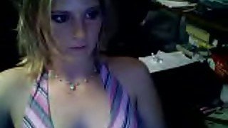 Shameless webcam whore exposes her gaping pussy for five bucks