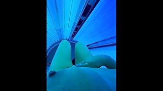 Sexy Milf Fingering in Solarium