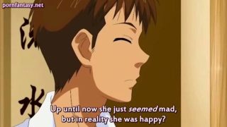 Anime with huge boobs gets cumshot