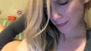 Blond girl fingering her pussy on cam