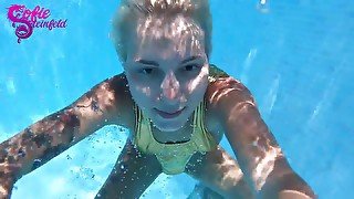 Golden Wetlook in the water! (fetish, softcore)