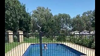 Voyeur caught me swimming in my pool