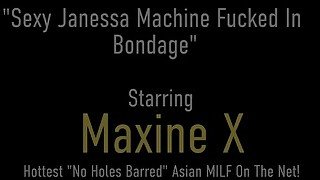 Asian Sensation Maxine X Fucks Bondaged Janessa Jordan With Her Machine!