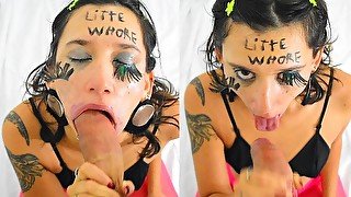 Deep throat and makeup ruined in customized video for a fan, claims a video for you