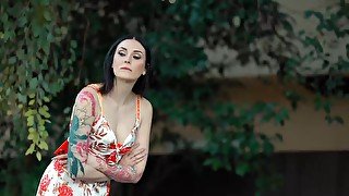 Pale babe Charlotte Sins prepares for a date with a BBC