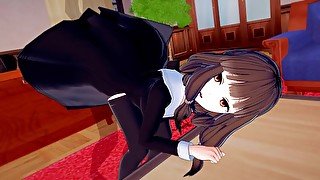 【MIKO IINO】【HENTAI 3D】【SHORT ONLY TABLE DOGGYSTYLE POSE】【KAGUYA SAMA WA KOKURASETAI】