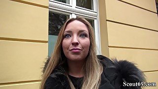 GERMAN SCOUT - CUTE TEEN KIM DAVIS SEDUCE TO FUCK AT STREET CASTING - Big dick