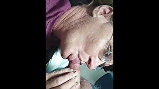 Milf giving a small dick blowjob