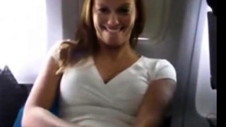 Amateur Masturbation in airplane