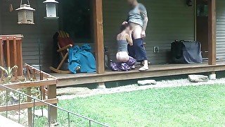 Neighbors CAUGHT having sex!!! They saw me watching and recording!