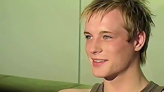 British twink does an interview and masturbates solo