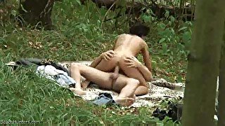 Young couple fucking in the forest