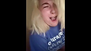 Hot college girl with big tits cums on vibrator with amazing facial expressions