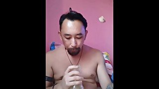 French Asian Playing Verbal With Fleshlight