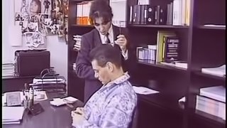 Hairy Brunette Mature Fucks an Employee In Her Office