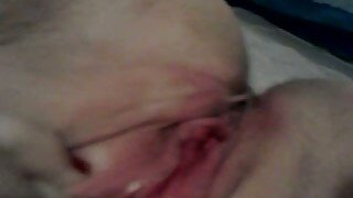 Trashy and slutty friend showing torn up throbbing vagina in closeup shot