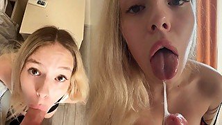 Hot bitch fucked with a friend for cheating boyfriend! Throat pie with slobbery blowjob