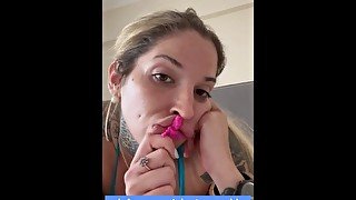 Your giantess Ashley in a bikini wants to masturbate next to her tiny