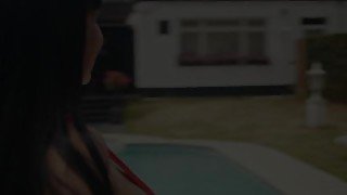 MARISKAX Valentina Ricci and Mariska fucking poolside