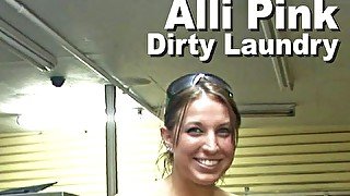 Alli Pink Strip in Laundrymat