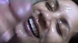 dirty talking laughing girlfriend gets a big facial