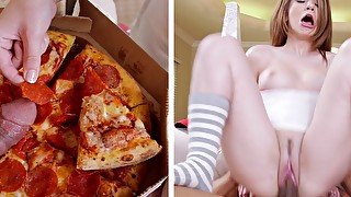 BANGBROS - Delivery Guy Adds His Own Topping To Her Pizza: Big Black Cock