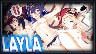 Genshin Impact ➤ Layla🗸 Cute Hentai Sex  R34 Rule34 JOI Porn Lazy Student  Anime Girl