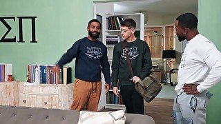 Black hunk catches Joey Mills while he is masturbating