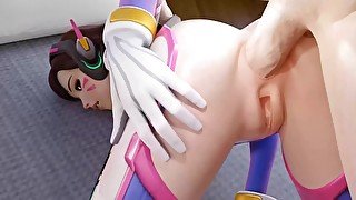 Bending D.Va Over And Fucking Her Asshole