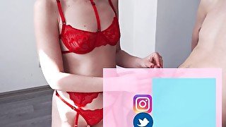 Amateur Ruined Orgasm Handjob Made By Girl In Red Lingerie - Kate_Boom 4K