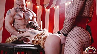 Hot rocker chick fucked by muscle man + TS in a Circus - Josie June - Lucy Hart - Davin Strong