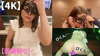 【中出し】キッチンで若妻と酒を飲みながらセックス。もちろん中出し