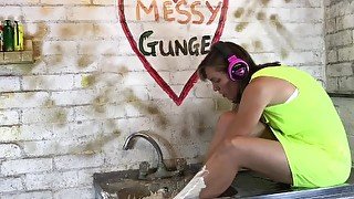 SECRET Messy Play - Fully Clothed by SEXY Wam, Splosh Playing with CLAY