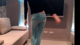 Non-nude super skinny teen dancing in jeans